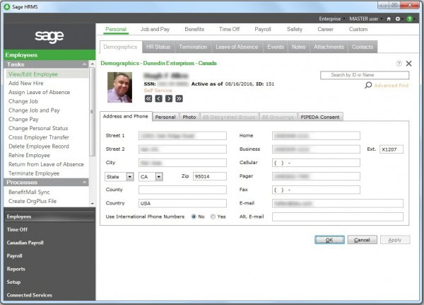 Sage HRMS Employee Profile Report