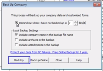 Back Up Company Data in Sage 50