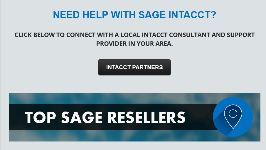 Sage Intacct Partners Banner