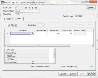 Sage 100 Accounts Payable: Generate an On-the-Fly Check