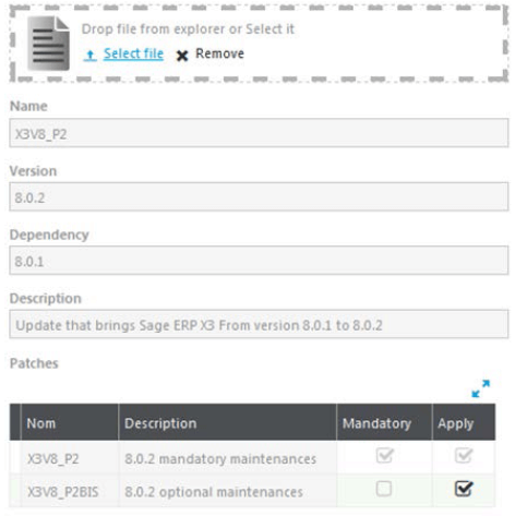 Sage X3 Product Updates Interface