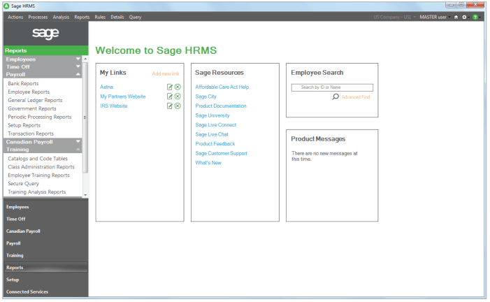 New Interface in Sage HRMS 2016