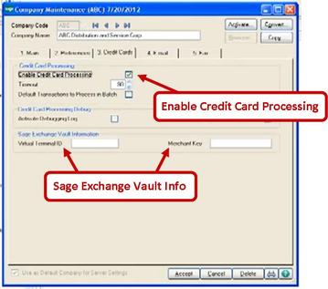 Sage 100 Credit Card Information Customer Maintenance
