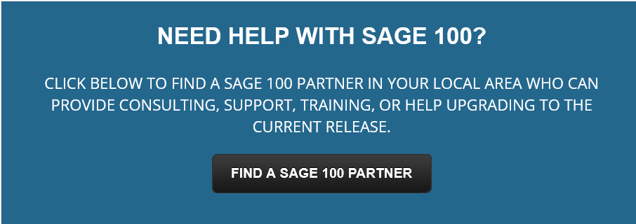 Sage 100 Support Request