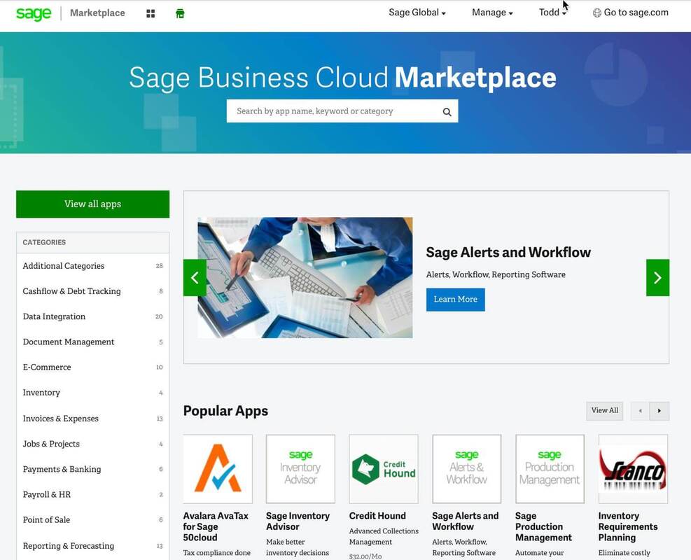 Sage Business Cloud Marketplace