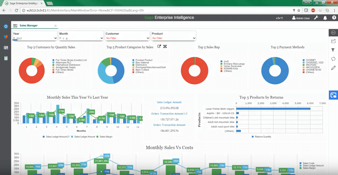 Sage Enterprise Intelligence Screenshot